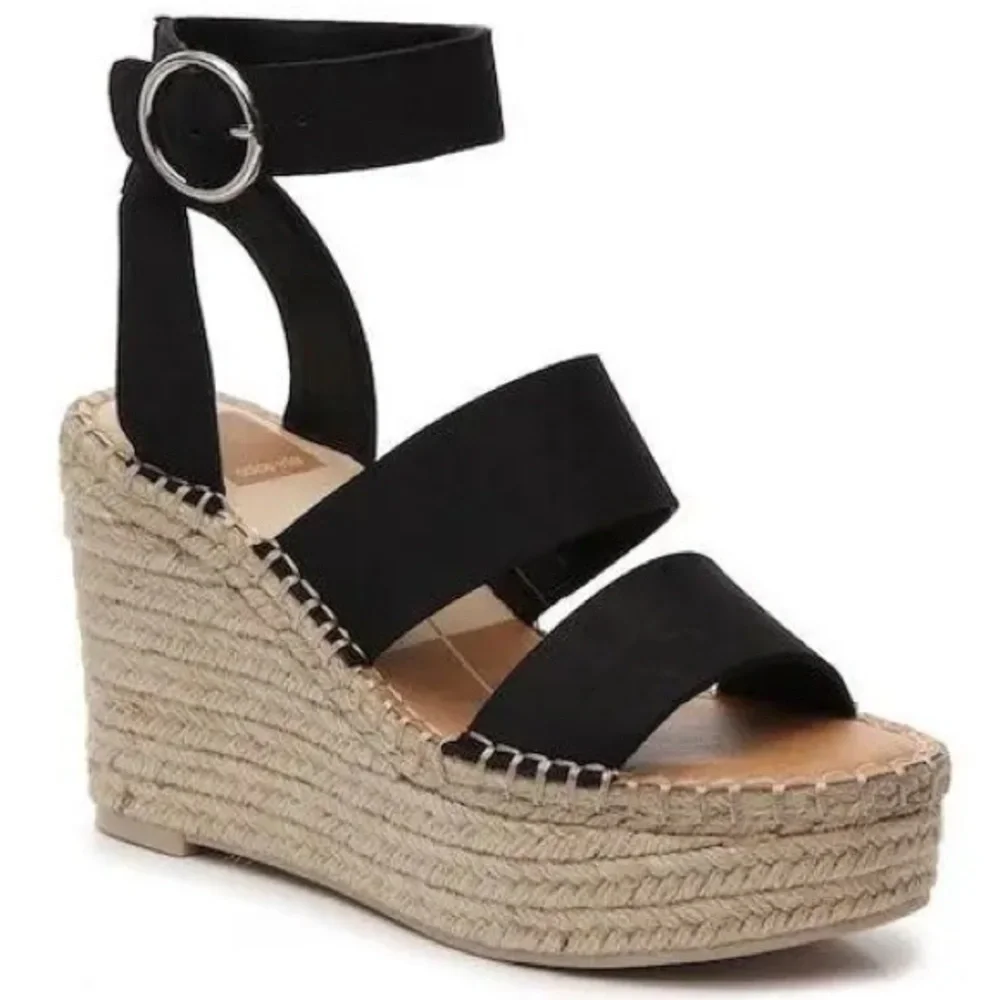 Dolce Vita Shae Platform Espadrille Sandals Size 8 Beach Boho Neutral Date